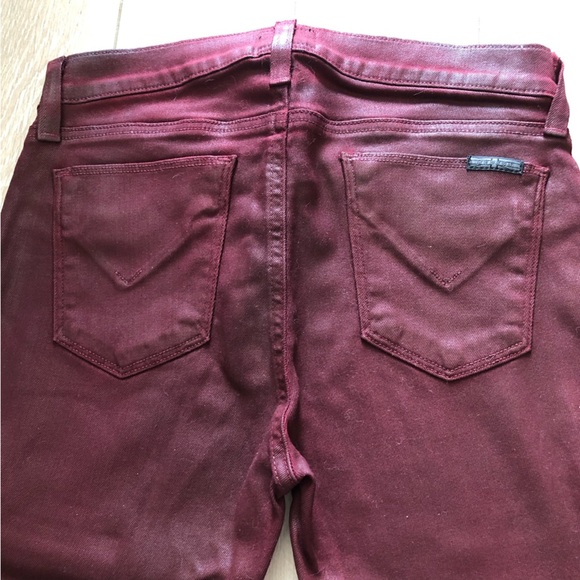 Hudson Nico Super Skinny Jeans in Burgundy Made in USA Size 28 - Picture 6 of 13